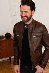 Men's Genuine Brown Leather Jacket MLJ 22
