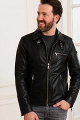 Men's Genuine Black Leather Jacket MLJ 24