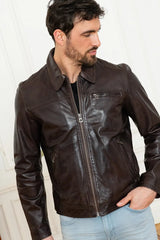 Men's Genuine Brown Leather Jacket MLJ 27
