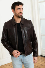 Men's Genuine Brown Leather Jacket MLJ 27