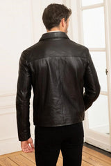 Men's Genuine Black Leather Jacket MLJ 33