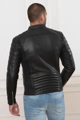 Men's Genuine Black Leather Jacket MLJ 36