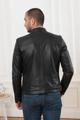 Men's Genuine Black Leather Jacket MLJ 37