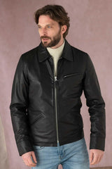 Men's Genuine Black Leather Jacket MLJ 41