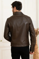 Men's Genuine Brown Leather Jacket MLJ 46