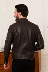 Men's Genuine Brown Leather Jacket MLJ 47