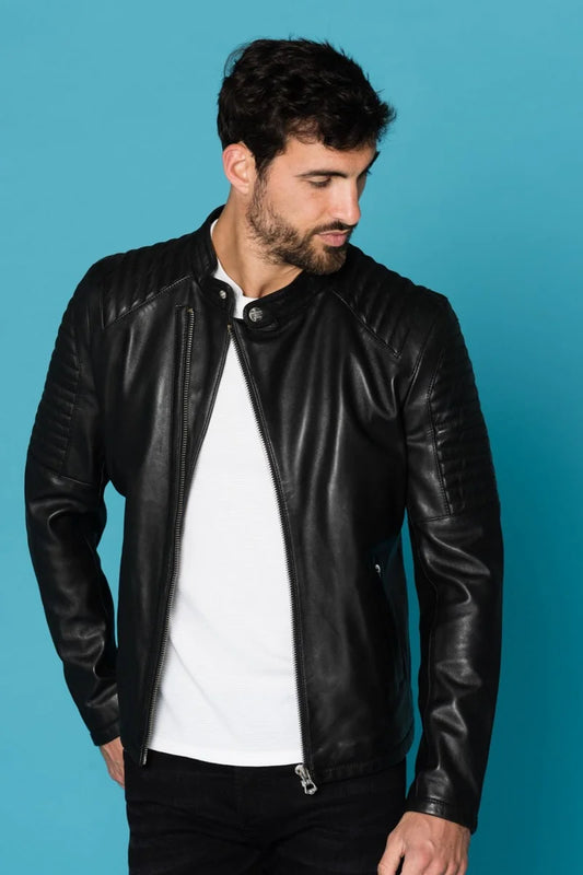 Men's Genuine Black Leather Jacket MLJ 51