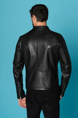 Men's Genuine Black Leather Jacket MLJ 51