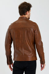 Men's Genuine Brown Leather Jacket MLJ 53