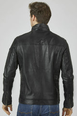 Men's Genuine Black Leather Jacket MLJ 54