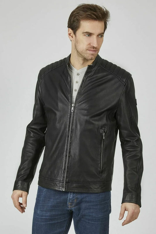 Men's Genuine Black Leather Jacket MLJ 60