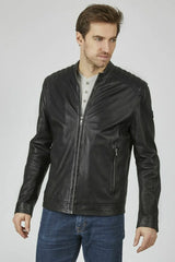 Men's Genuine Black Leather Jacket MLJ 60