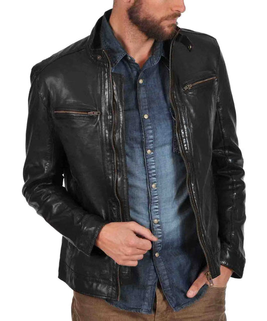 Men's Genuine Leather Jacket MJ 119
