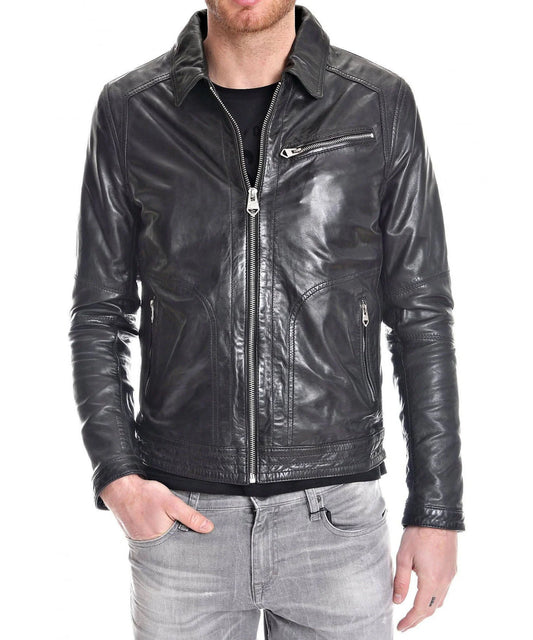 Men's Genuine Leather Jacket MJ 176