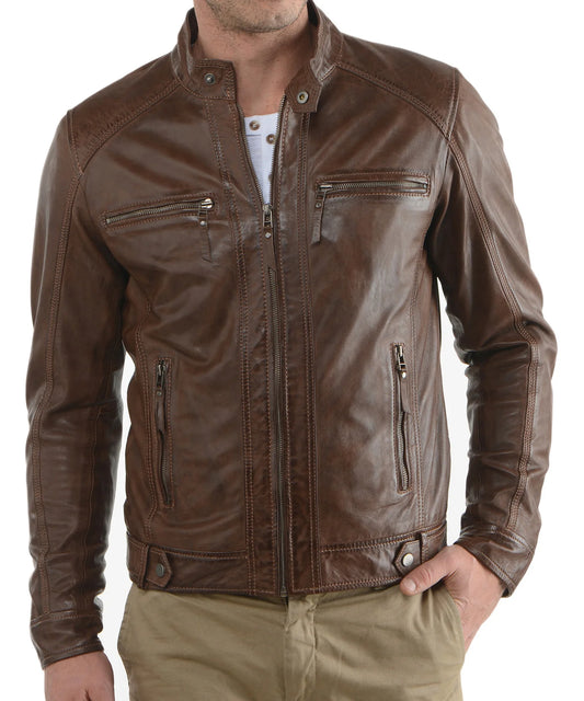 Men's Genuine Leather Jacket MJ 23