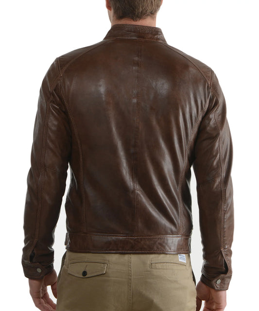 Men's Genuine Leather Jacket MJ 23
