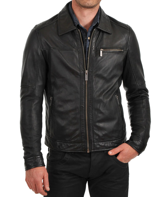 Men's Genuine Leather Jacket MJ 38