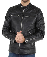Men's Genuine Leather Jacket MJ 41