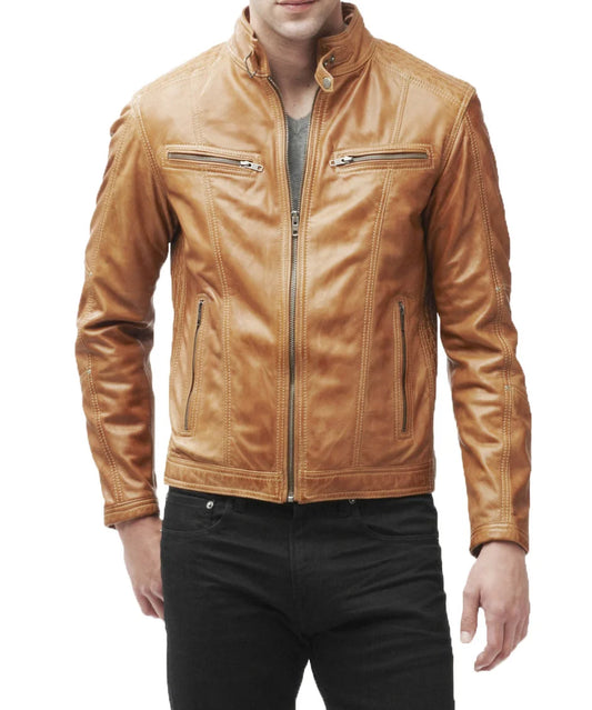 Men's Genuine Leather Jacket MJ 77