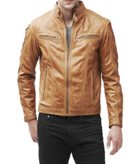 Men's Genuine Leather Jacket MJ 77