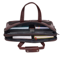 Álvaro : Genuine Leather Laptop Office Bag Brown