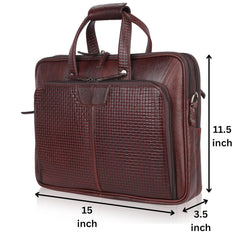 Álvaro : Genuine Leather Laptop Office Bag Brown