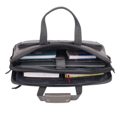 Álvaro : Genuine Leather Laptop Office Bag Gray