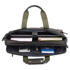 LUXOR : Genuine Leather Laptop Office Bag Green