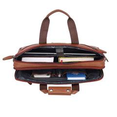 Luxor : Genuine Leather Laptop Office Bag Tan