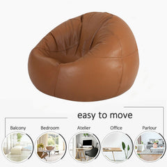 Genuine Cowhide Leather Beanbag Tan