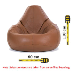 Luxury Genuine Leather Bean Bag Tan
