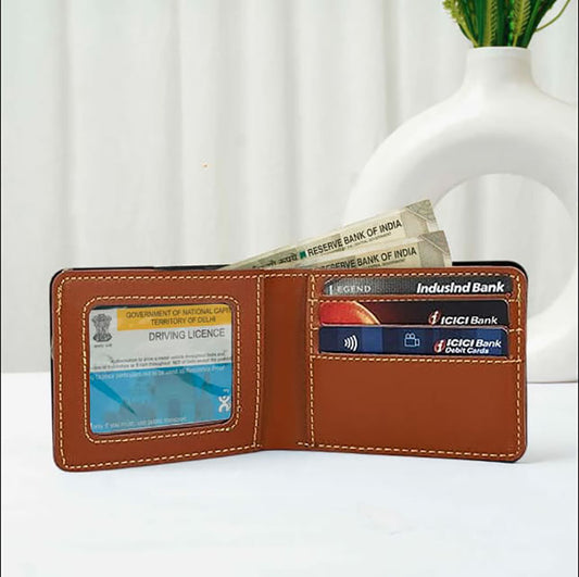 Customized Men's Leather Wallet Tan