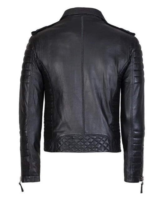 Men’s Genuine Leather Motorcycle Jacket Black