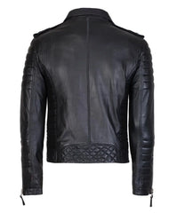 Men’s Genuine Leather Motorcycle Jacket Black