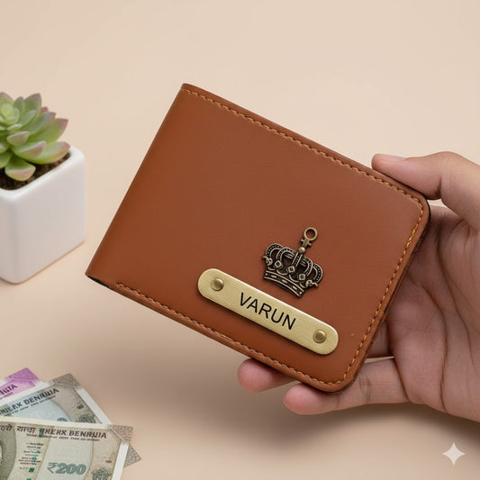 Customized Men's Leather Wallet Tan