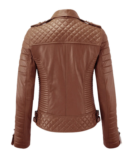 Women’s Genuine Leather Biker Jacket Mango