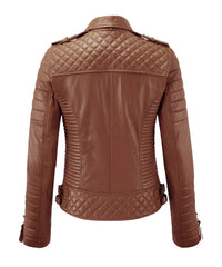 Women’s Genuine Leather Biker Jacket Mango