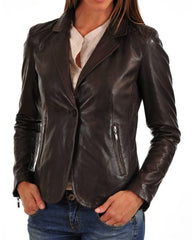 Women’s Genuine Leather Blazer WB 03