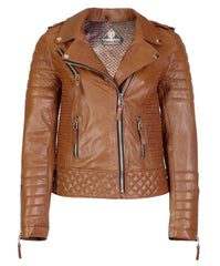 Women’s Genuine Leather Moto Jacket Mango