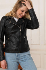 Women's Genuine Black Leather Jacket WLJ 31