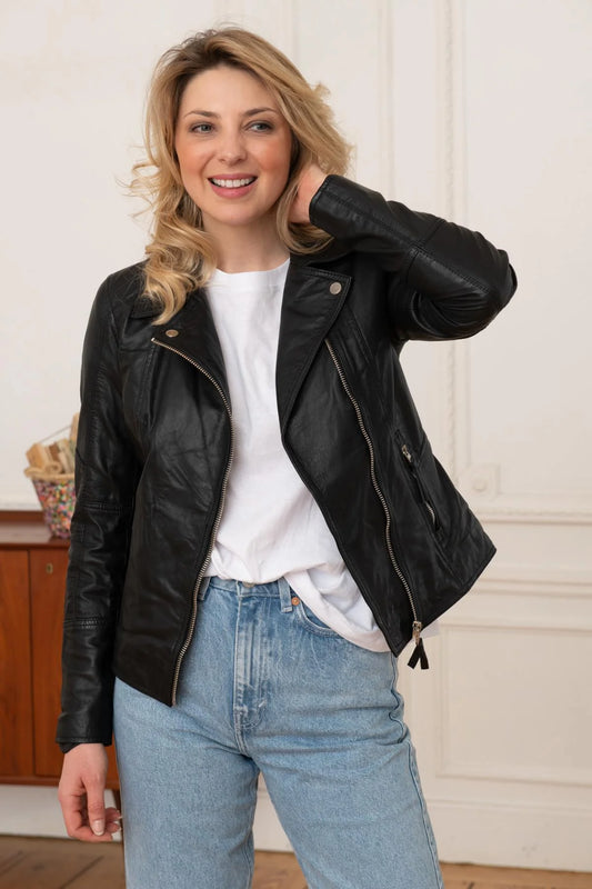 Women's Genuine Black Leather Jacket WLJ 31