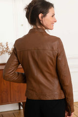 Women's Genuine Brown Leather Jacket WLJ 36