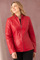 Women's Genuine Red Leather Jacket WLJ 38