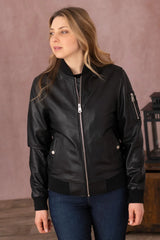 Women's Genuine Black Leather Jacket WLJ 43